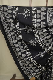 Black HBP Cotton Saree - SRBCS3391