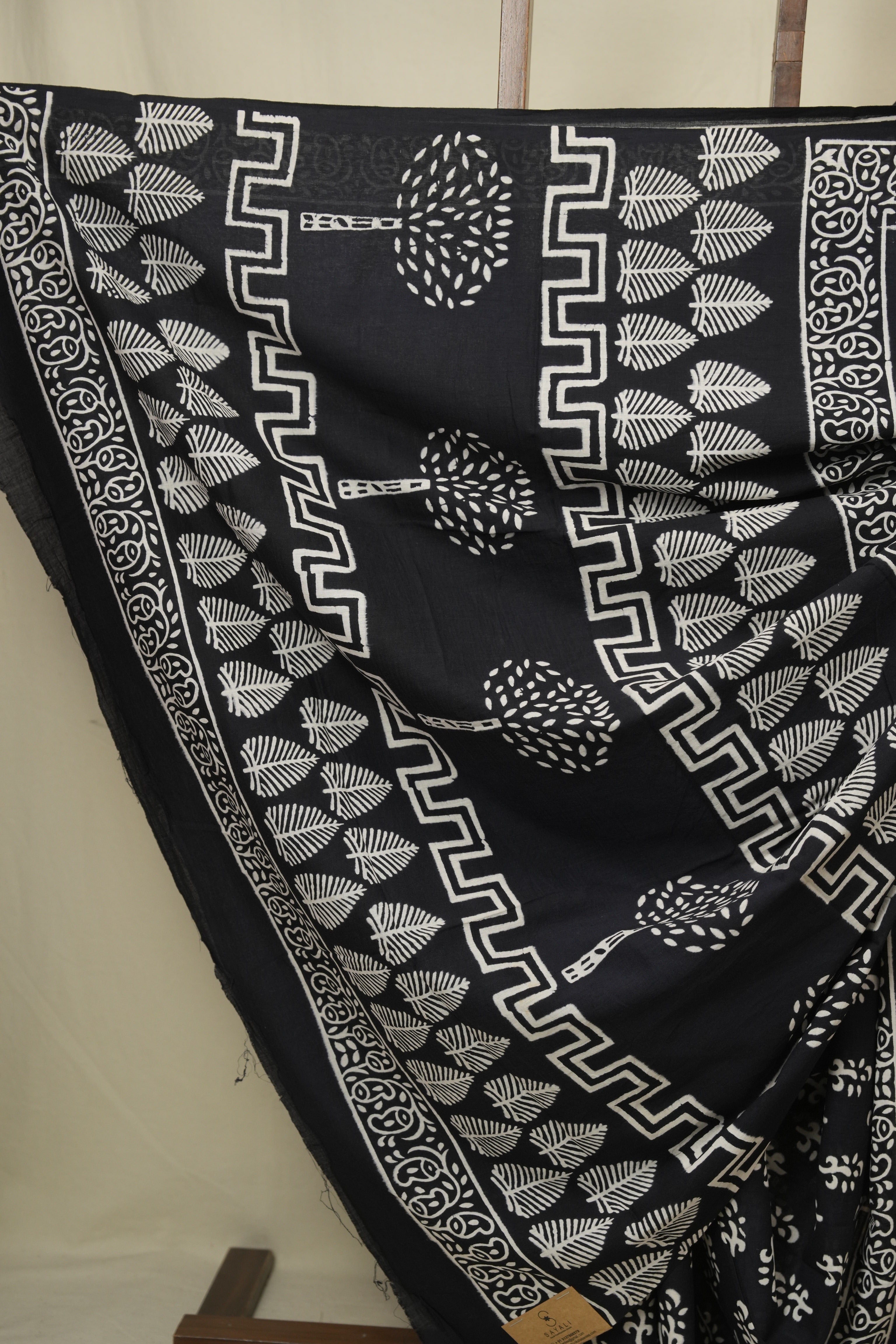 Black HBP Cotton Saree - SRBCS3391