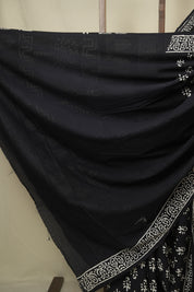 Black HBP Cotton Saree - SRBCS3391