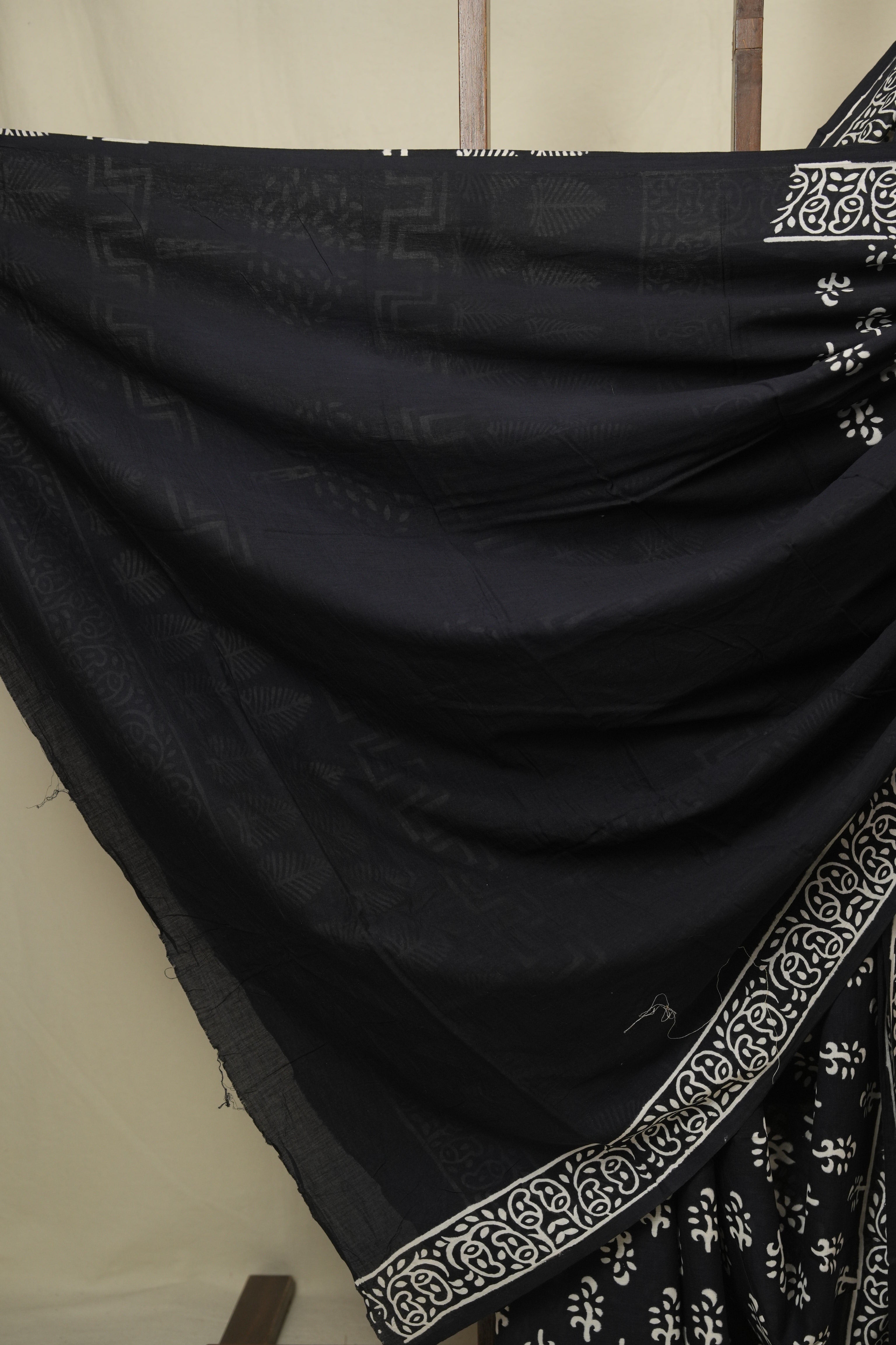 Black HBP Cotton Saree - SRBCS3391