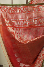 Red Gadwal Cotton Silk Saree - SRRGCSS210