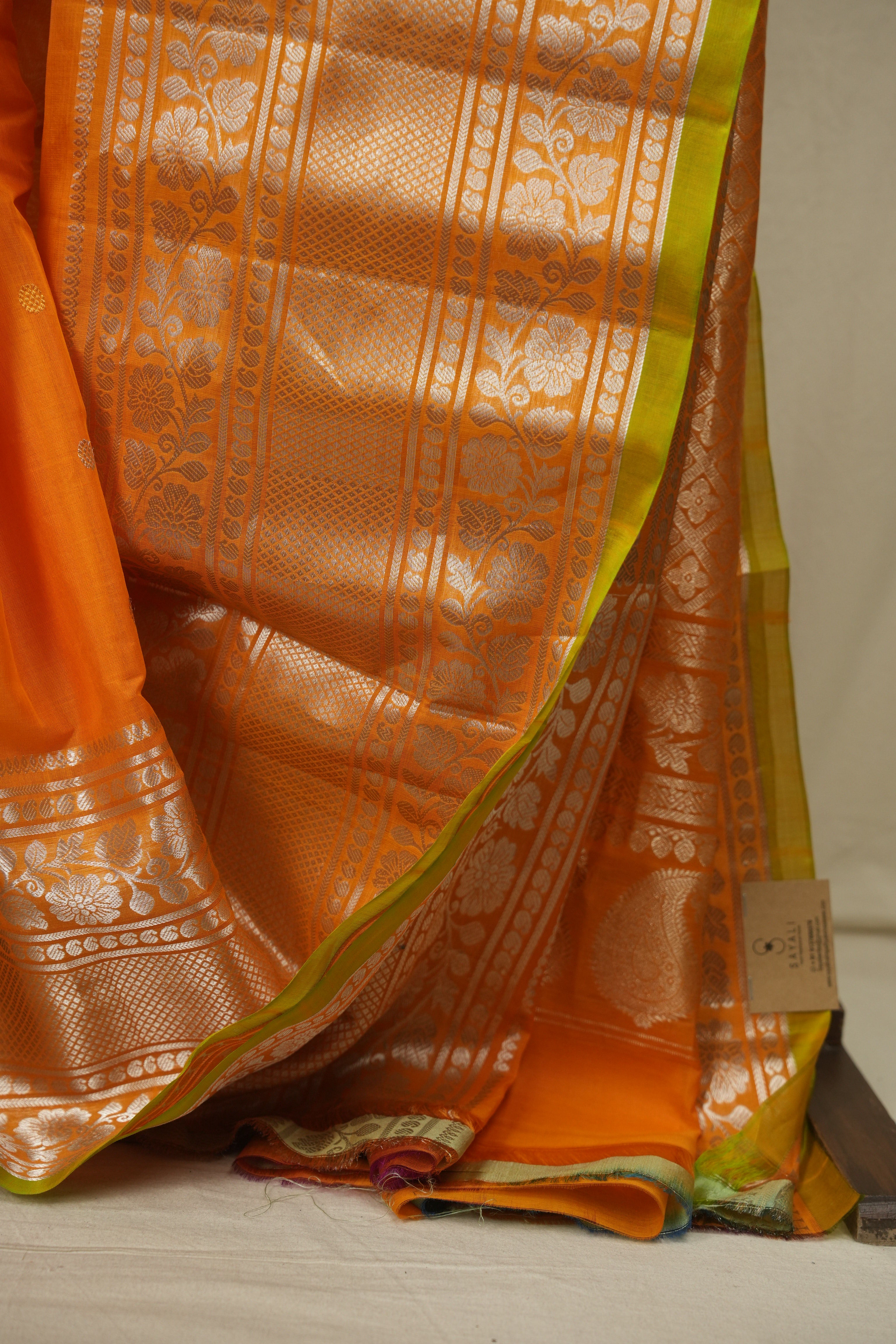 Orange Gadwal Cotton Silk Saree - SROGCSS209
