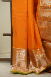 Orange Gadwal Cotton Silk Saree - SROGCSS209
