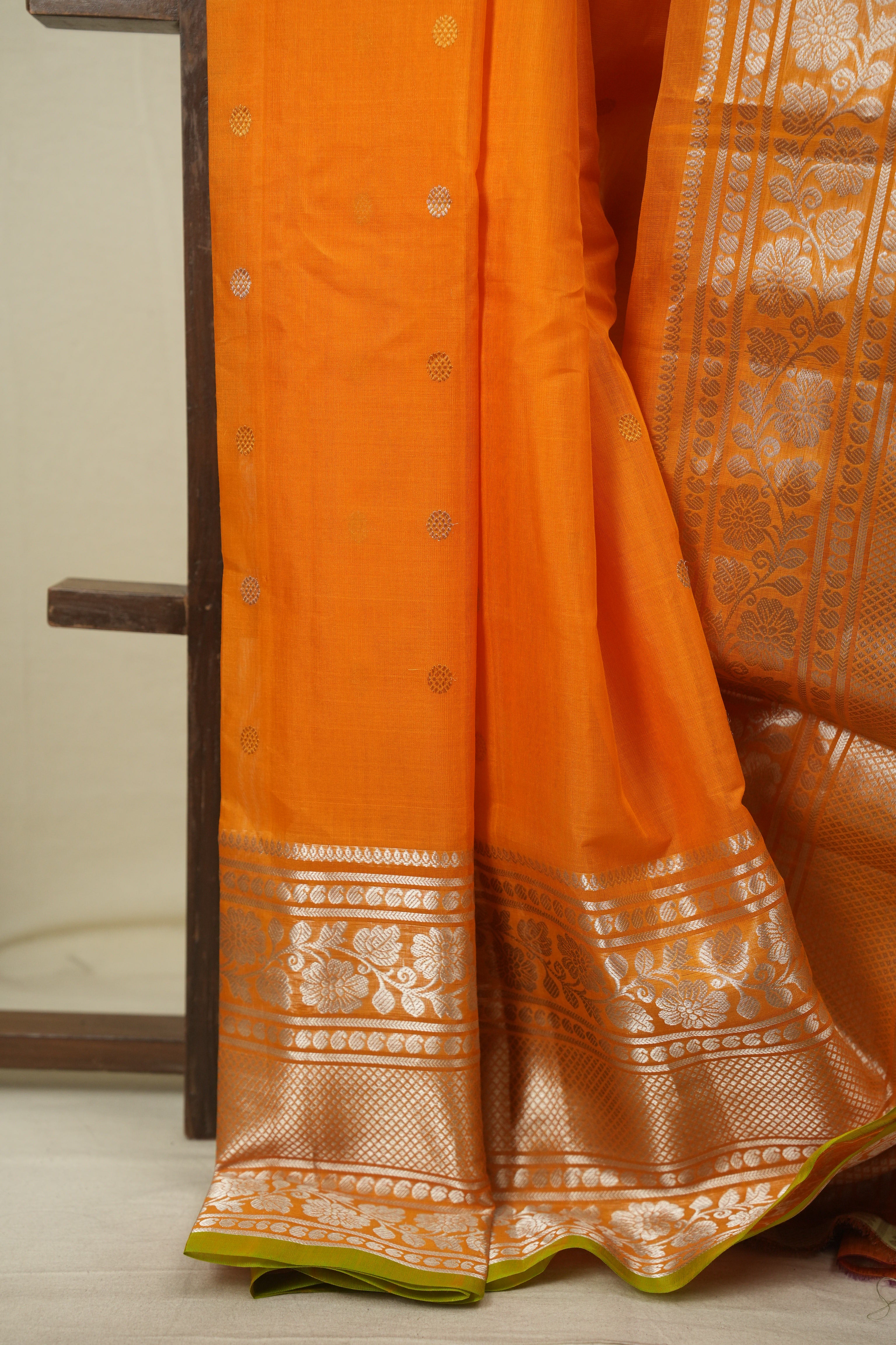 Orange Gadwal Cotton Silk Saree - SROGCSS209