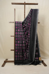 Black Pochampalli Silk Ikat Saree - SRBPSIS166