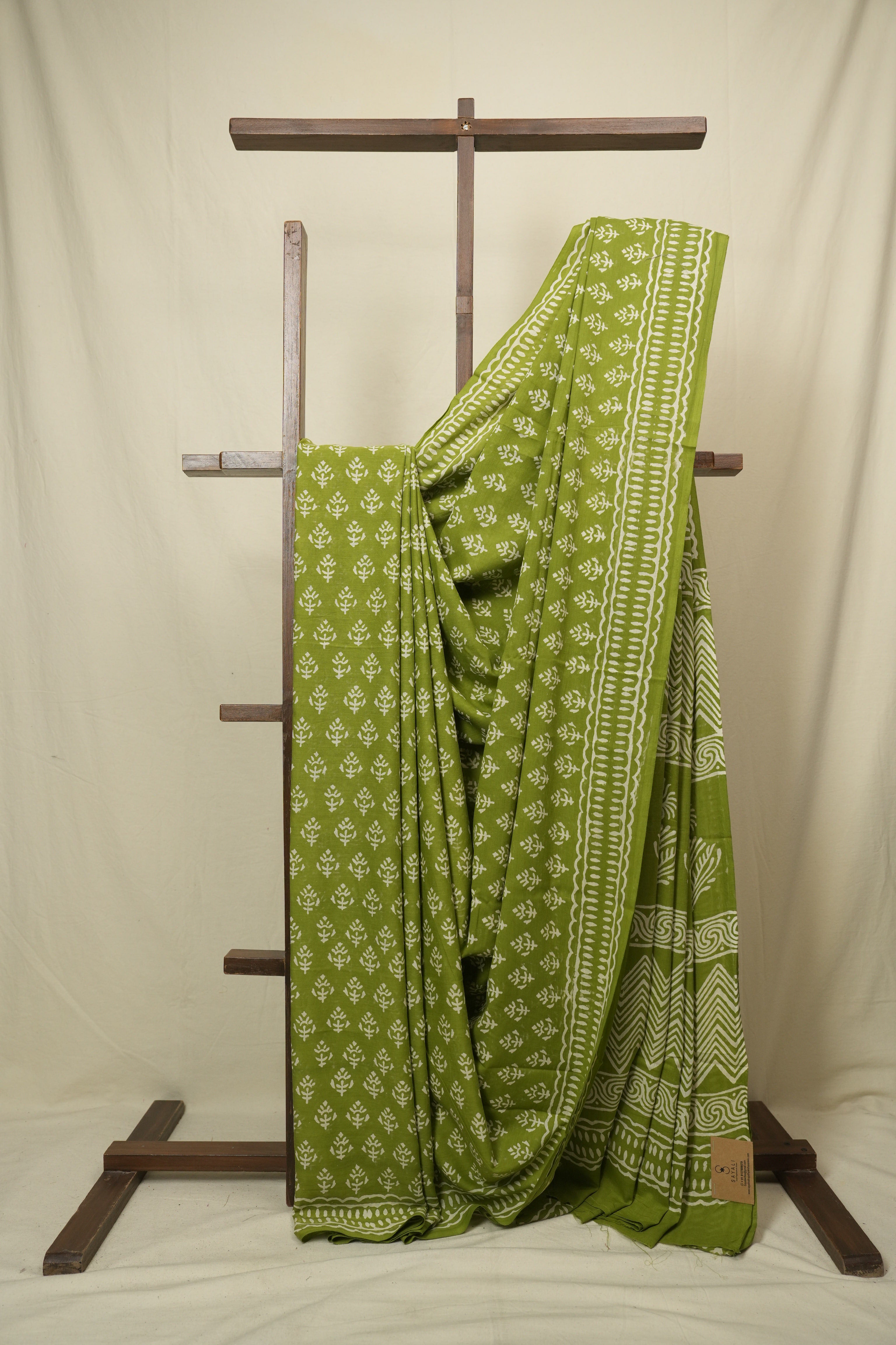 Green HBP Cotton Saree - SRGCS3389