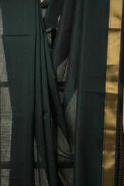 Bottle Green Maheshwari Saree - SRBGMS931