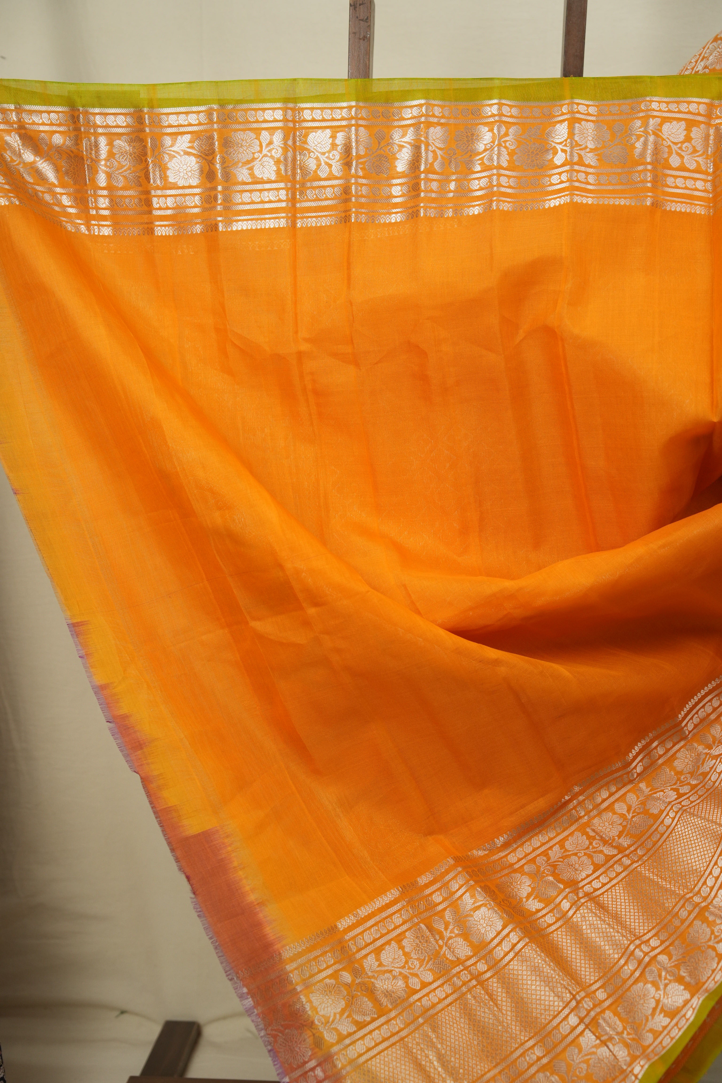 Orange Gadwal Cotton Silk Saree - SROGCSS209