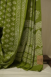 Green HBP Cotton Saree - SRGCS3389