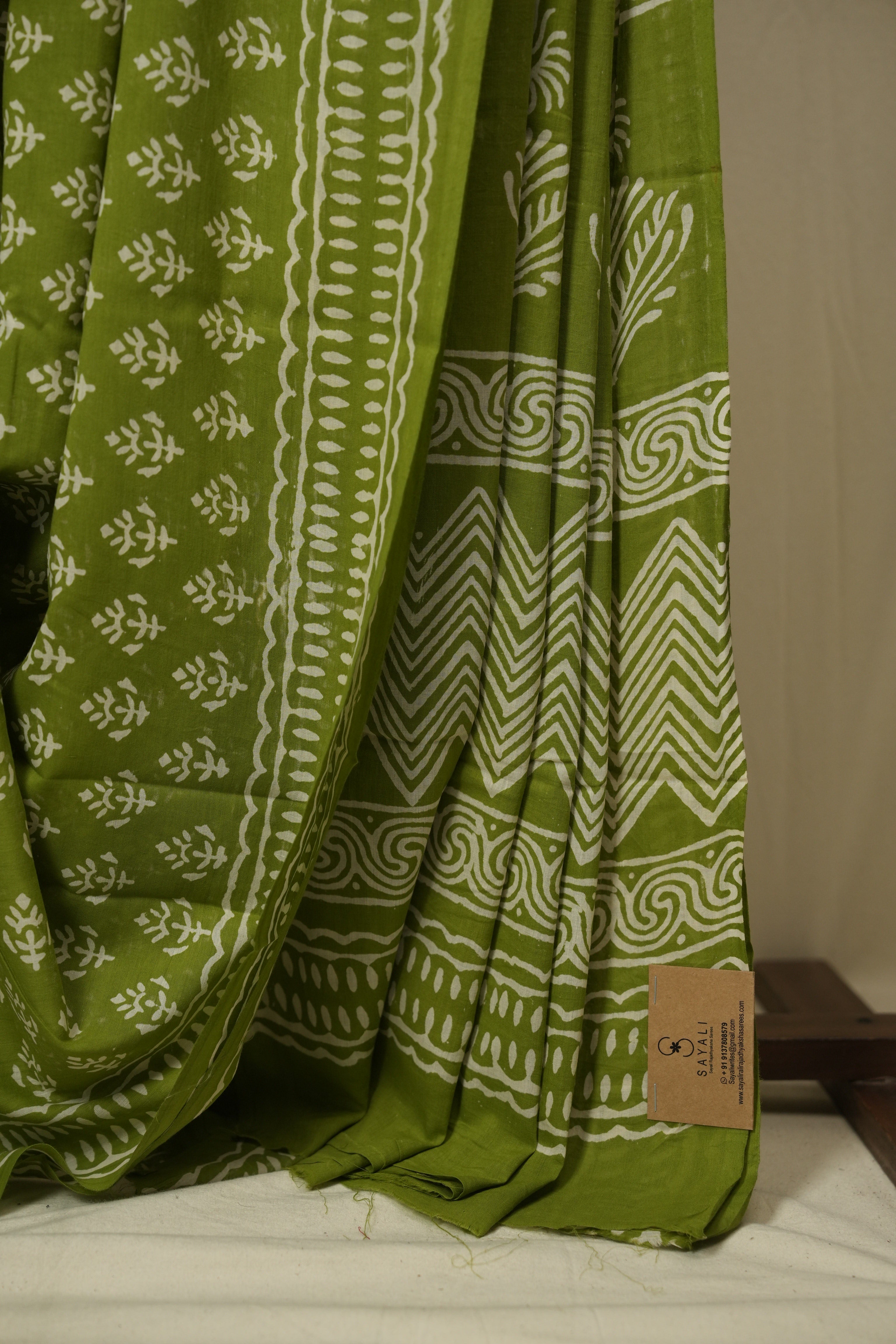 Green HBP Cotton Saree - SRGCS3389