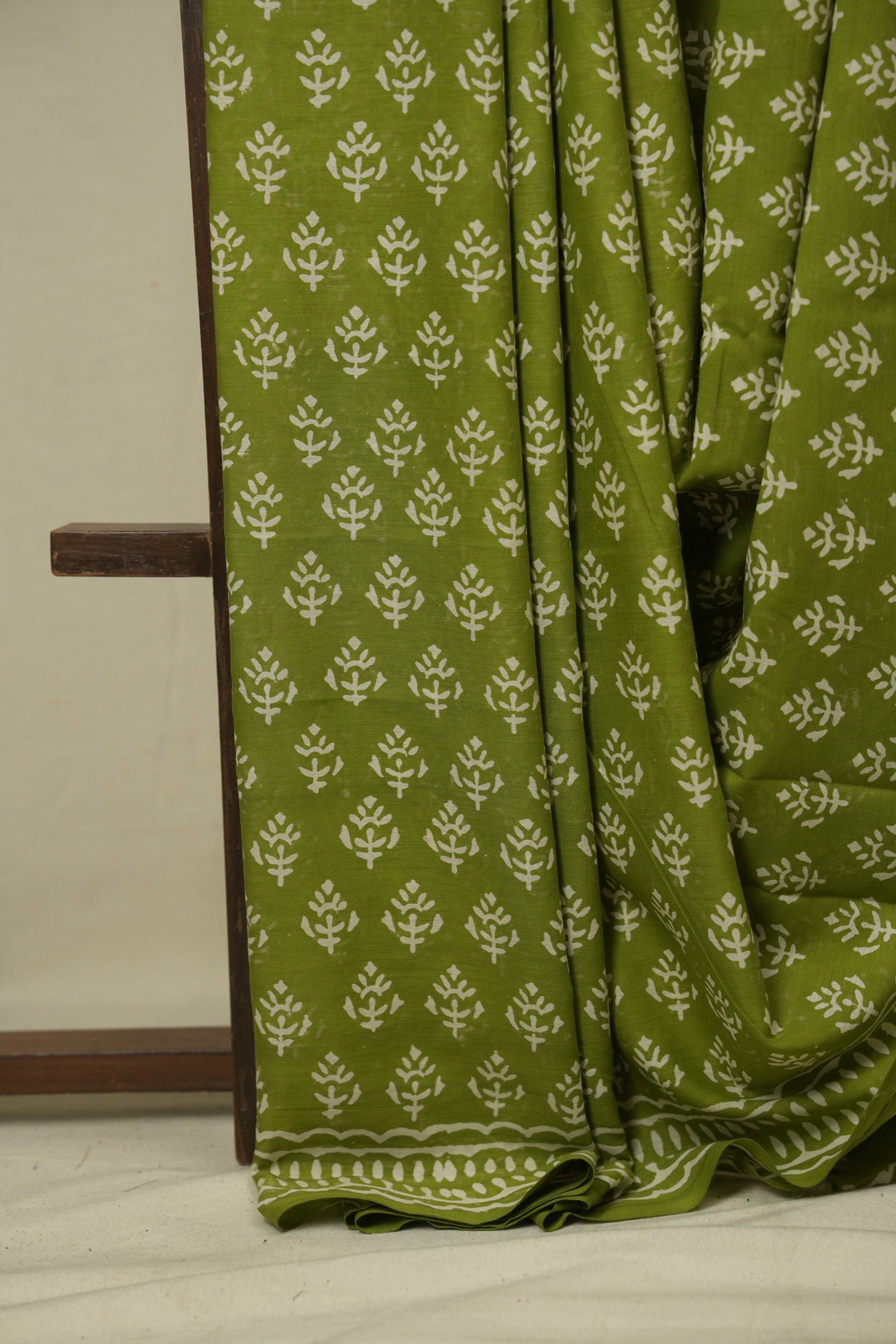 Green HBP Cotton Saree - SRGCS3389