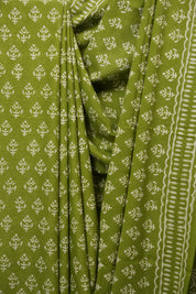 Green HBP Cotton Saree - SRGCS3389