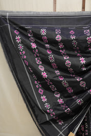 Black Pochampalli Silk Ikat Saree - SRBPSIS166