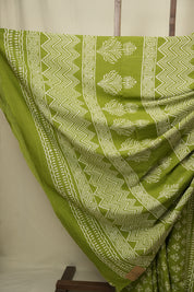 Green HBP Cotton Saree - SRGCS3389