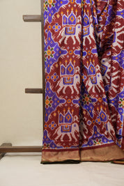 Maroon Pochampalli Silk Ikat Saree - SRMPSIS167