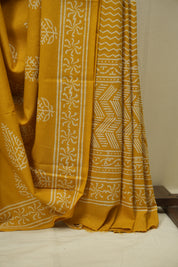 Yellow HBP Cotton Saree - SRYCS3394
