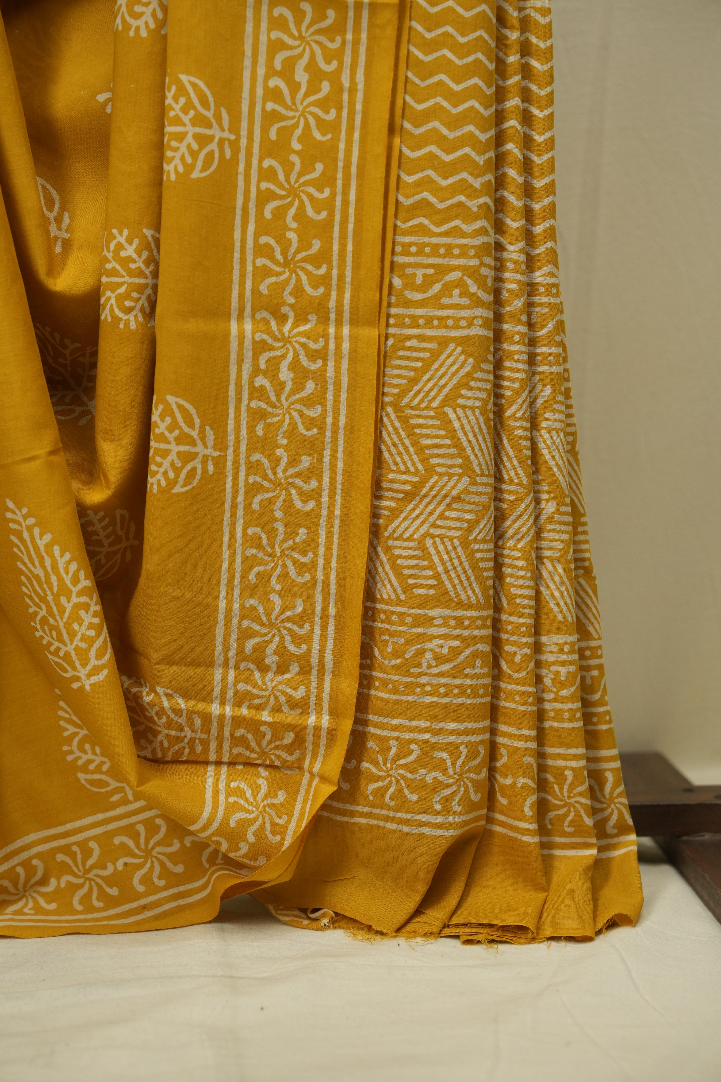 Yellow HBP Cotton Saree - SRYCS3394