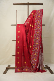 Red Handborder Chanderi Silk Saree - SRRHCSS463