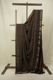 Brown HBP Cotton Silk Saree With Maheshwari Border - SRBCSS1809