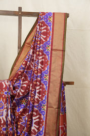 Maroon Pochampalli Silk Ikat Saree - SRMPSIS167