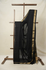 Black Maheshwari Saree - SRBMS933