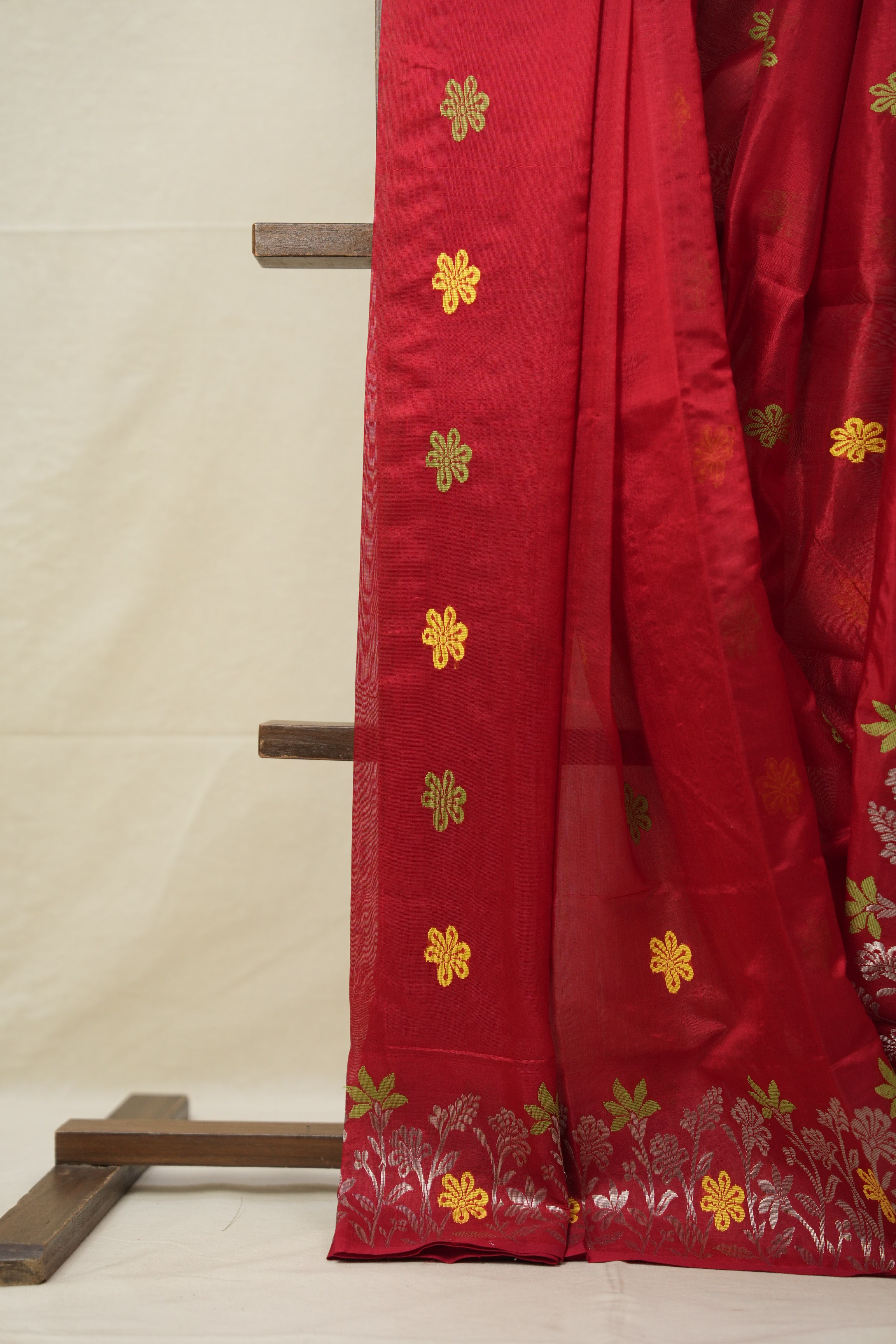 Red Handborder Chanderi Silk Saree - SRRHCSS463