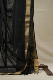 Black Maheshwari Saree - SRBMS933
