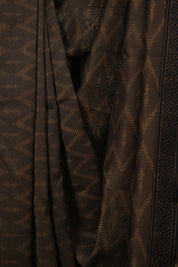 Brown HBP Cotton Silk Saree With Maheshwari Border - SRBCSS1809