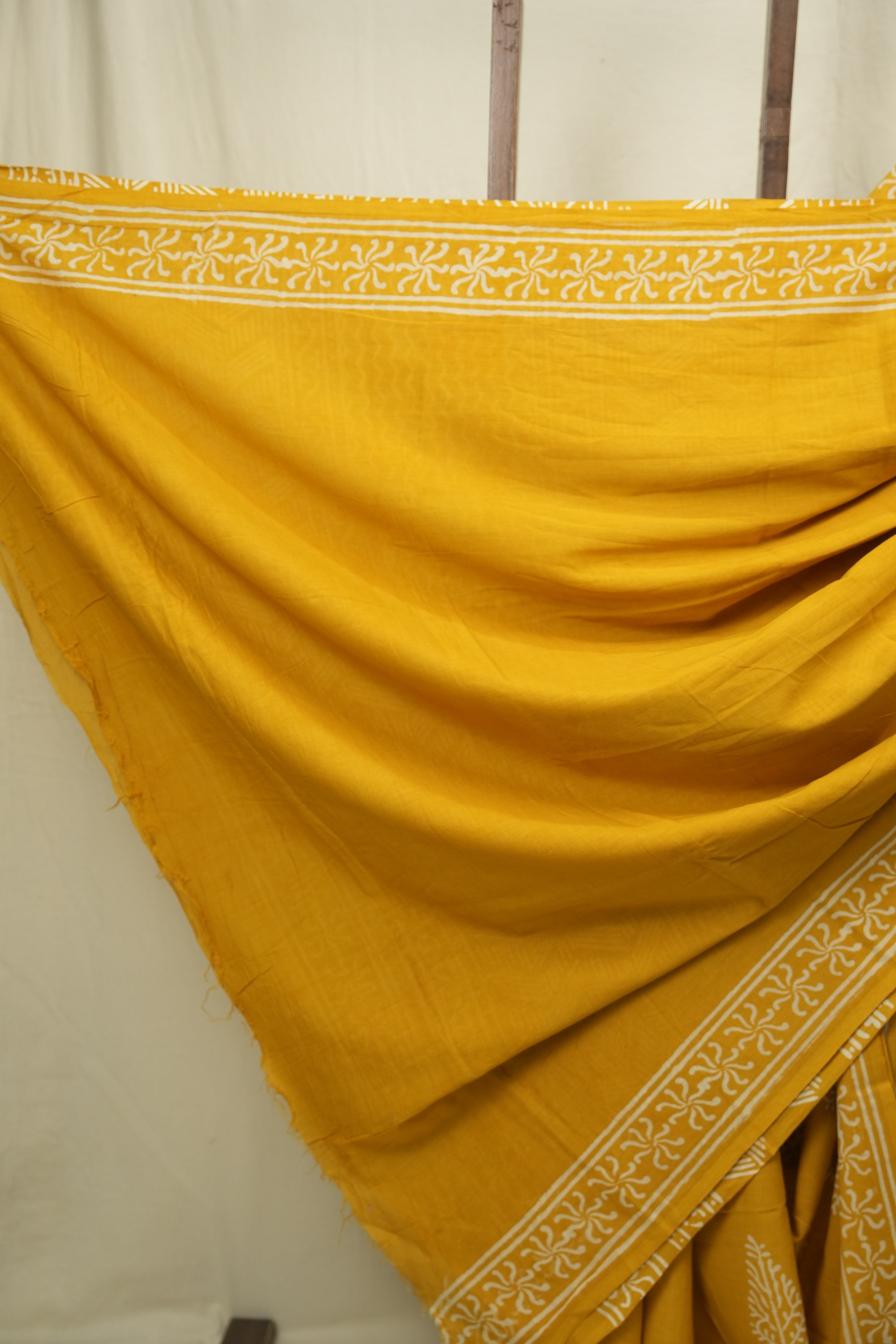 Yellow HBP Cotton Saree - SRYCS3394