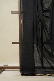 Black Maheshwari Saree - SRBMS933