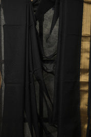 Black Maheshwari Saree - SRBMS933