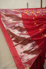 Red Handborder Chanderi Silk Saree - SRRHCSS463