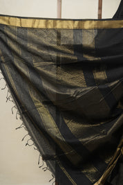 Black Maheshwari Saree - SRBMS933