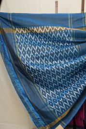 Two Tone Pink Pochampalli Silk Ikat Saree - SRTTPPSIS169