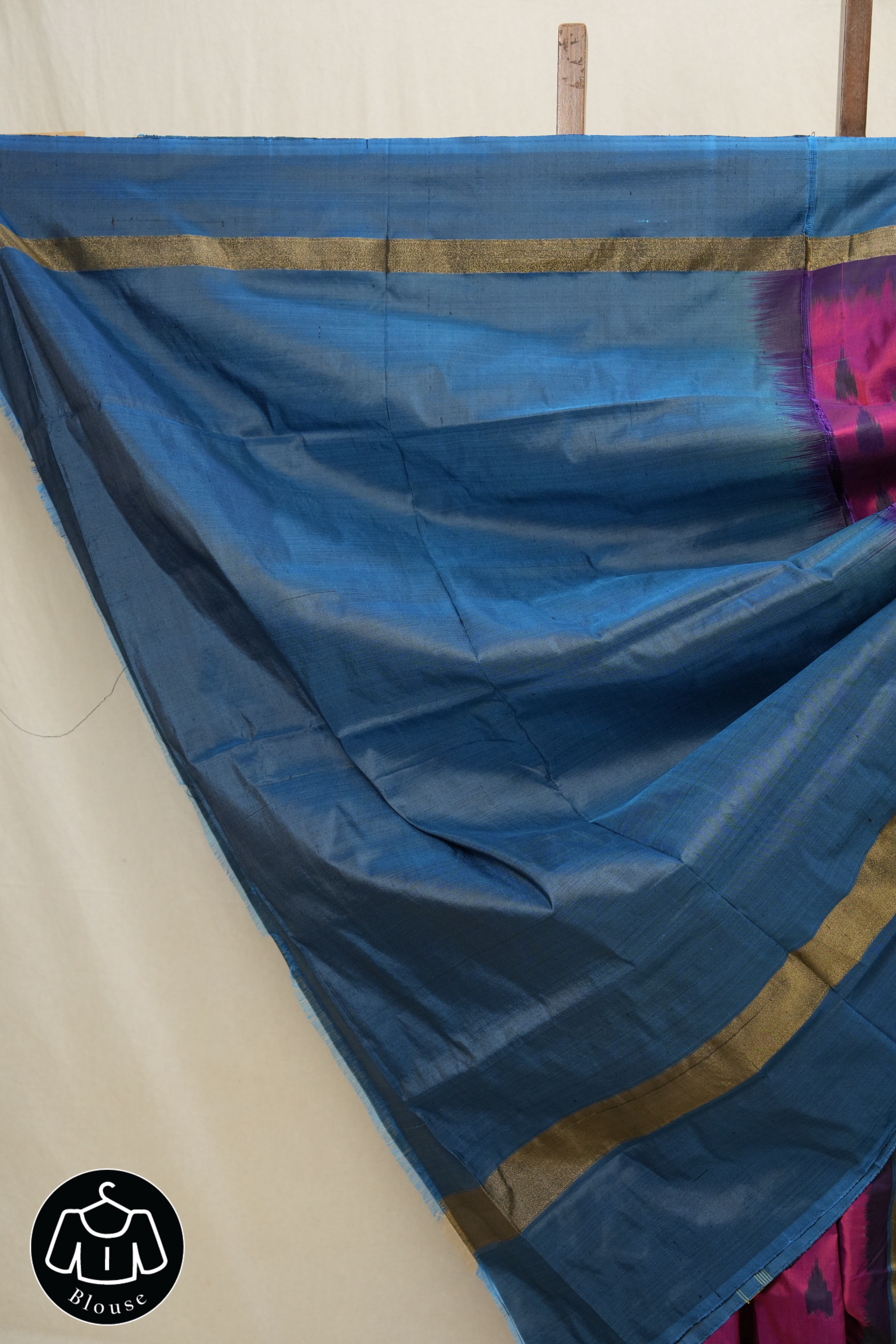 Two Tone Pink Pochampalli Silk Ikat Saree - SRTTPPSIS169