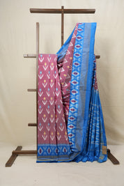 Two Tone Pink Pochampalli Silk Ikat Saree - SRTTPPSIS169
