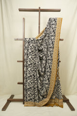 Black HBP Cotton Saree - SRBCS3396