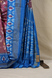 Two Tone Pink Pochampalli Silk Ikat Saree - SRTTPPSIS169