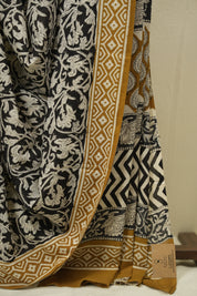 Black HBP Cotton Saree - SRBCS3396