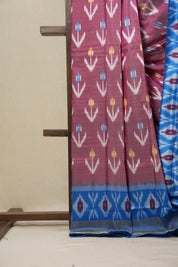 Two Tone Pink Pochampalli Silk Ikat Saree - SRTTPPSIS169