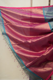 Two Tone Peacock Green Maheshwari Saree - SRTTPGMS934