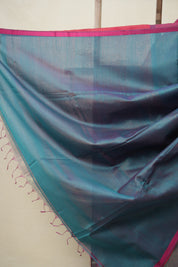 Two Tone Peacock Green Maheshwari Saree - SRTTPGMS934