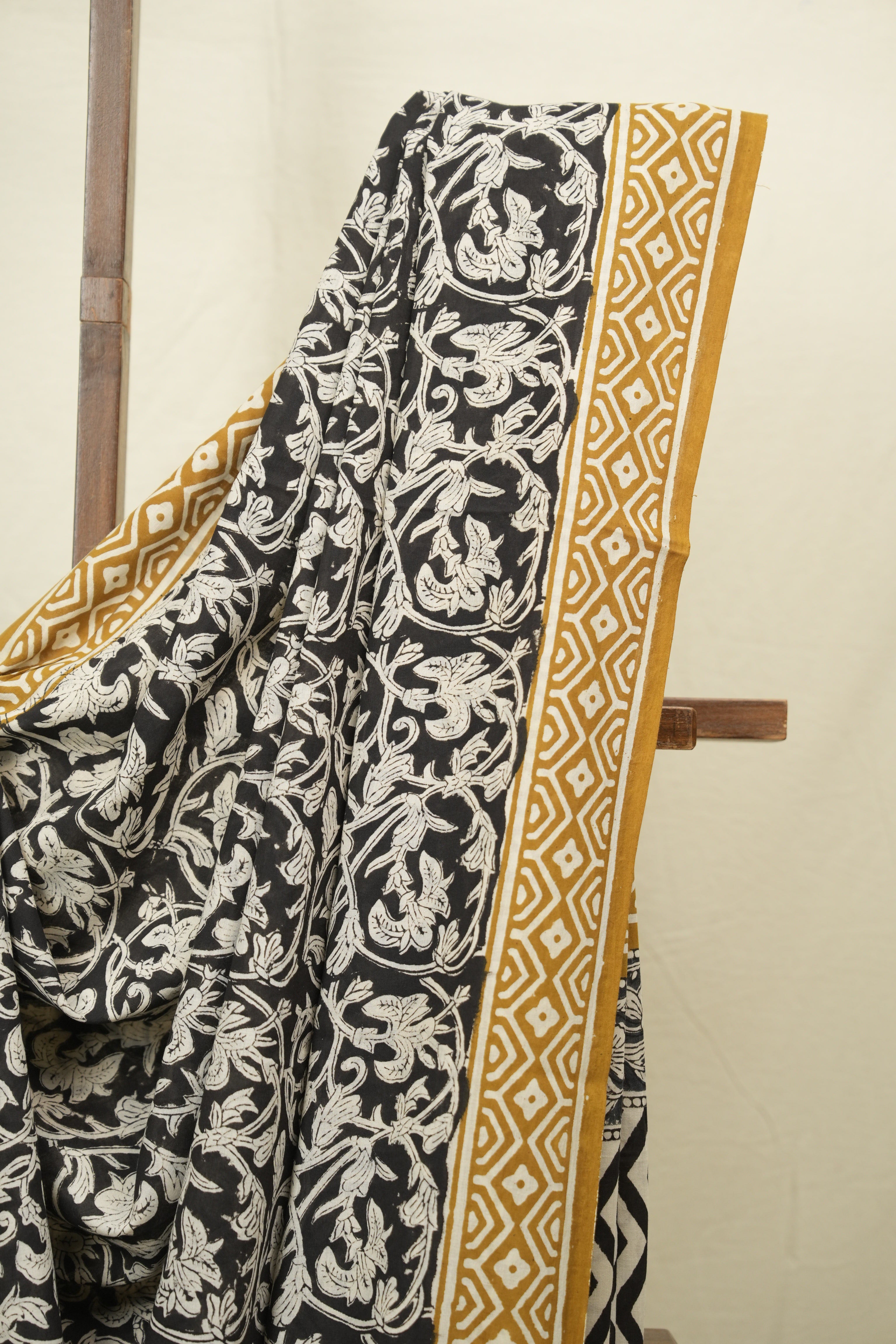 Black HBP Cotton Saree - SRBCS3396