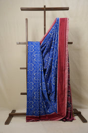 Blue Pochampalli Silk Ikat Saree - SRBPSIS171