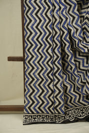 White HBP Cotton Saree - SRWCS3397