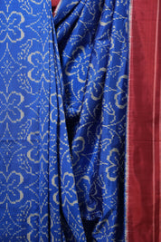 Blue Pochampalli Silk Ikat Saree - SRBPSIS171
