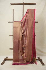 Greyish Pink Maheshwari Saree - SRGPMS936