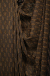 Brown HBP Cotton Silk Saree With Maheshwari Border - SRBCSS1800