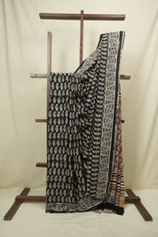 Black HBP Cotton Saree - SRBCS3388
