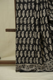 Black HBP Cotton Saree - SRBCS3388